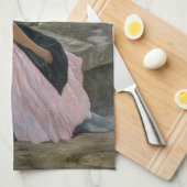 Frederic Bazille - de roze dress Theedoek (Quarter Fold)