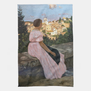 Frederic Bazille - de roze dress Theedoek