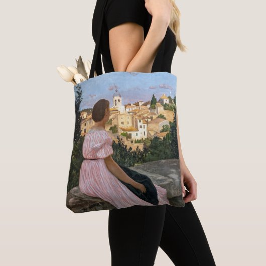 Frederic Bazille - de roze dress Tote Bag (Dichtbij)