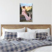Frederic Bazille - De Roze Jurk Canvas Afdruk (Insitu (Slaapkamer))