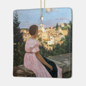 Frederic Bazille - De Roze Jurk Keramisch Ornament (Links)