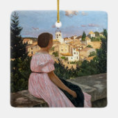 Frederic Bazille - De Roze Jurk Keramisch Ornament (Achterkant)