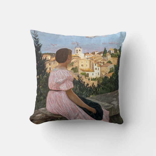 Frederic Bazille - De Roze Jurk Kussen (Voorkant)