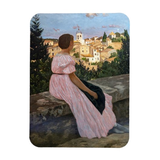 Frederic Bazille - De Roze Jurk Magneet (Verticaal)