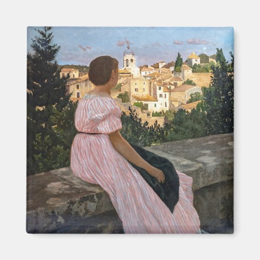 Frederic Bazille - De Roze Jurk Magneet (Voorkant)