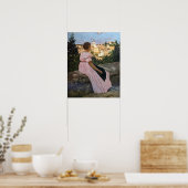 Frederic Bazille - De Roze Jurk Poster (Keuken)
