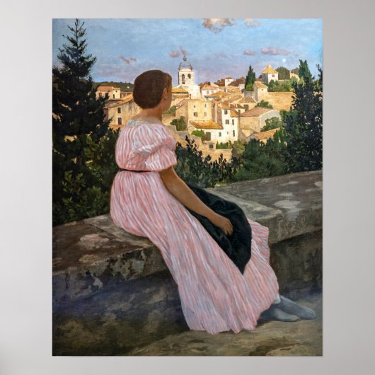Frederic Bazille - De Roze Jurk Poster (Voorkant)