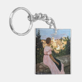 Frederic Bazille - De Roze Jurk Sleutelhanger (Voorkant Links)