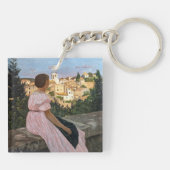 Frederic Bazille - De Roze Jurk Sleutelhanger (Achterkant)
