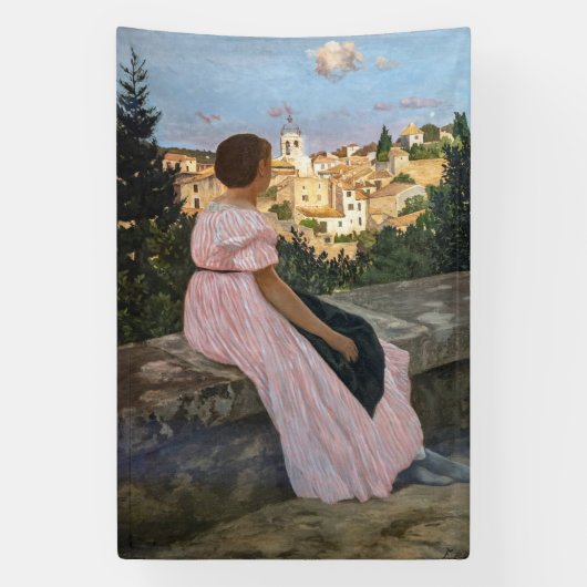 Frederic Bazille - De Roze Jurk Spandoek (Verticaal)