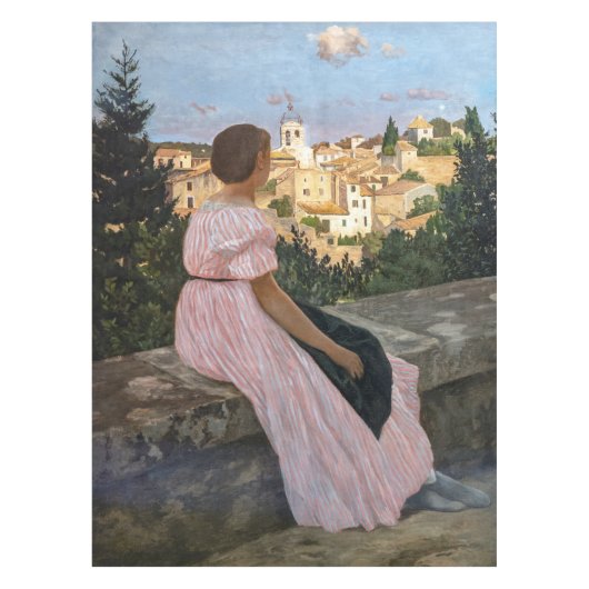 Frederic Bazille - De Roze Jurk Tafelkleed (Voorkant)