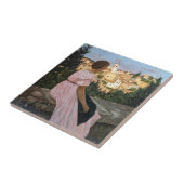 Frederic Bazille - De Roze Jurk Tegeltje (Zijkant)