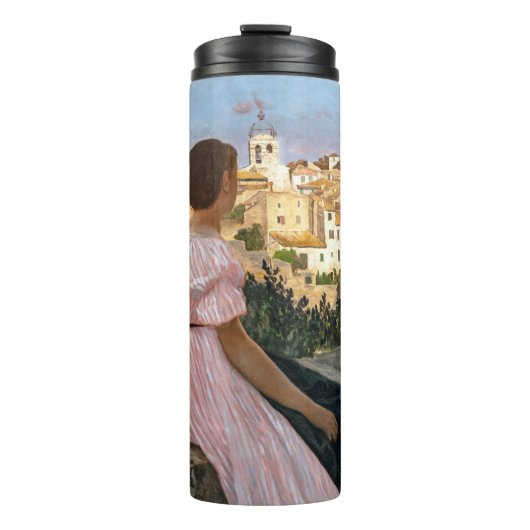 Frederic Bazille - De Roze Jurk Thermosbeker (Voorkant)