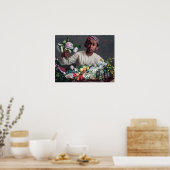 Frederic Bazille - Jong meisje met pioenrozen Poster (Keuken)