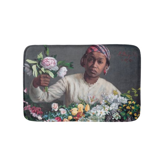 Frederic Bazille - Jonge vrouw met pioenrozen Badmat (Voorkant)