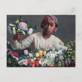 Frederic Bazille - Jonge vrouw met pioenrozen Briefkaart (Voorkant)