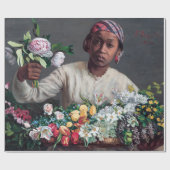 Frederic Bazille - Jonge vrouw met pioenrozen Cadeaupapier (Vlak)