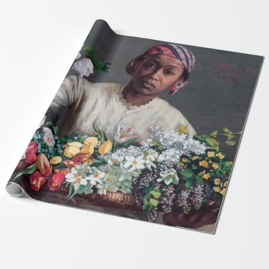 Frederic Bazille - Jonge vrouw met pioenrozen Cadeaupapier (Uitgerold)