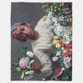 Frederic Bazille - Jonge vrouw met Pioenrozen Fleece Deken (Voorkant)