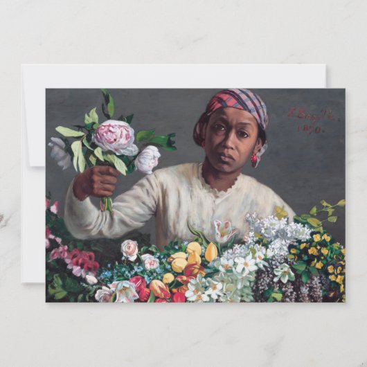 Frederic Bazille - Jonge vrouw met pioenrozen Kaart (Voorkant)
