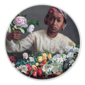 Frederic Bazille - Jonge vrouw met pioenrozen Keramische Knop (Voorkant)