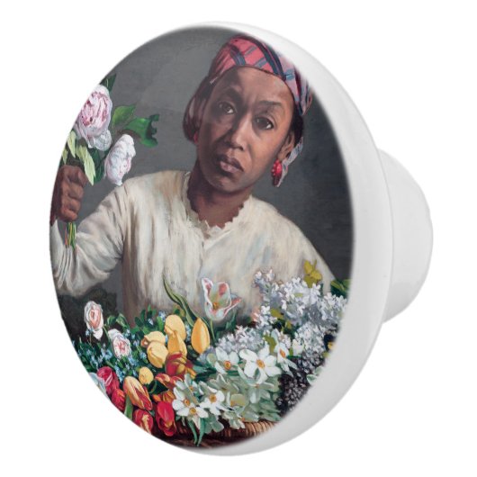 Frederic Bazille - Jonge vrouw met pioenrozen Keramische Knop (Rechts)