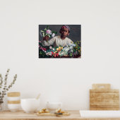 Frederic Bazille - Jonge vrouw met pioenrozen Poster (Keuken)