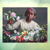 Frederic Bazille - Jonge vrouw met pioenrozen Raamsticker (Vel 3)