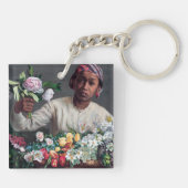 Frederic Bazille - Jonge vrouw met pioenrozen Sleutelhanger (Achterkant)