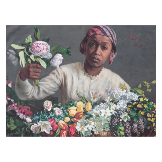 Frederic Bazille - Jonge vrouw met pioenrozen Tafelkleed (Voorkant (Horizontaal))