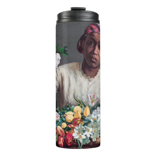 Frederic Bazille - Jonge vrouw met Pioenrozen Thermosbeker (Voorkant)
