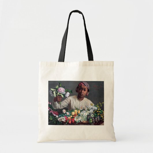 Frederic Bazille - Jonge vrouw met pioenrozen Tote Bag (Voorkant)