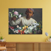  Frederic Bazille Young Woman met Peonie Canvas Afdruk (Insitu (Woonkamer))