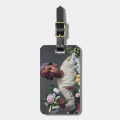 Frederic Bazille - Young Woman with Peonies Bagagelabel (Voorkant verticaal)