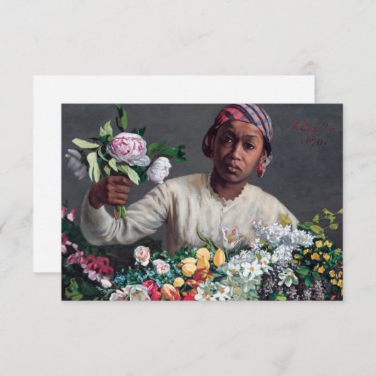 Frederic Bazille - Young Woman with Peonies Bedankkaart (Voorkant / Achterkant)