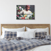 Frederic Bazille - Young Woman with Peonies Canvas Afdruk (Insitu (Slaapkamer))