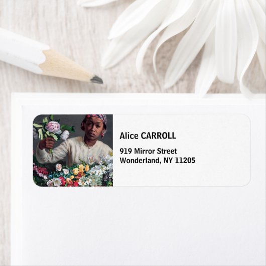 Frederic Bazille - Young Woman with Peonies Etiket (Insitu)