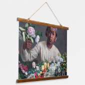 Frederic Bazille - Young Woman with Peonies Hangend Wandkleed (Gebogen)