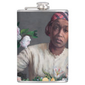 Frederic Bazille - Young Woman with Peonies Heupfles (Voorkant)