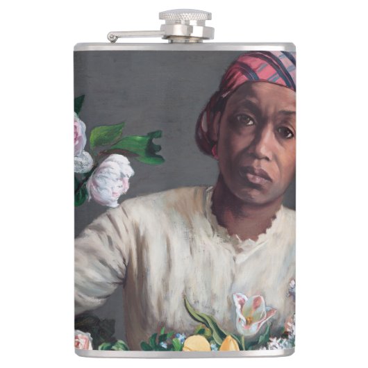 Frederic Bazille - Young Woman with Peonies Heupfles (Voorkant)