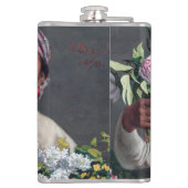 Frederic Bazille - Young Woman with Peonies Heupfles (Achterkant)