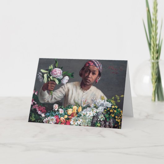 Frederic Bazille - Young Woman with Peonies Kaart (Voorkant)