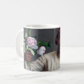 Frederic Bazille - Young Woman with Peonies Koffiemok (Voorkant links)