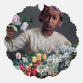 Frederic Bazille - Young Woman with Peonies Ornament Kaart (Voorkant)