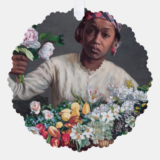 Frederic Bazille - Young Woman with Peonies Ornament Kaart (Voorkant)