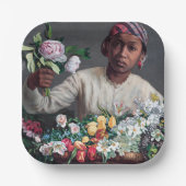 Frederic Bazille - Young Woman with Peonies Papieren Bordje (Voorkant)