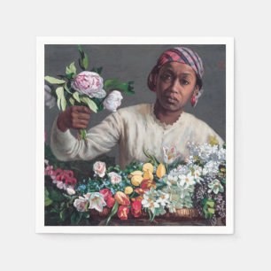Frederic Bazille - Young Woman with Peonies Servet