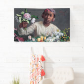 Frederic Bazille - Young Woman with Peonies Spandoek (Insitu)