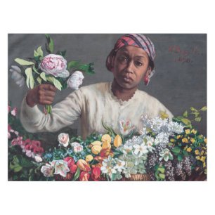 Frederic Bazille - Young Woman with Peonies Tafelkleed