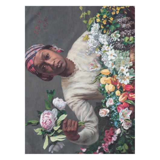 Frederic Bazille - Young Woman with Peonies Tafelkleed (Voorkant)